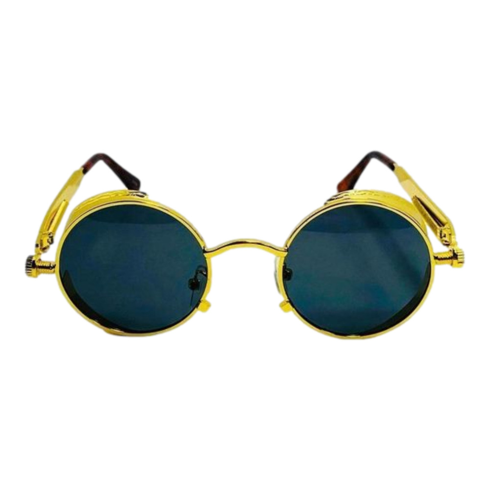 6094 | Gold/Black Round Steampunk Sunglasses